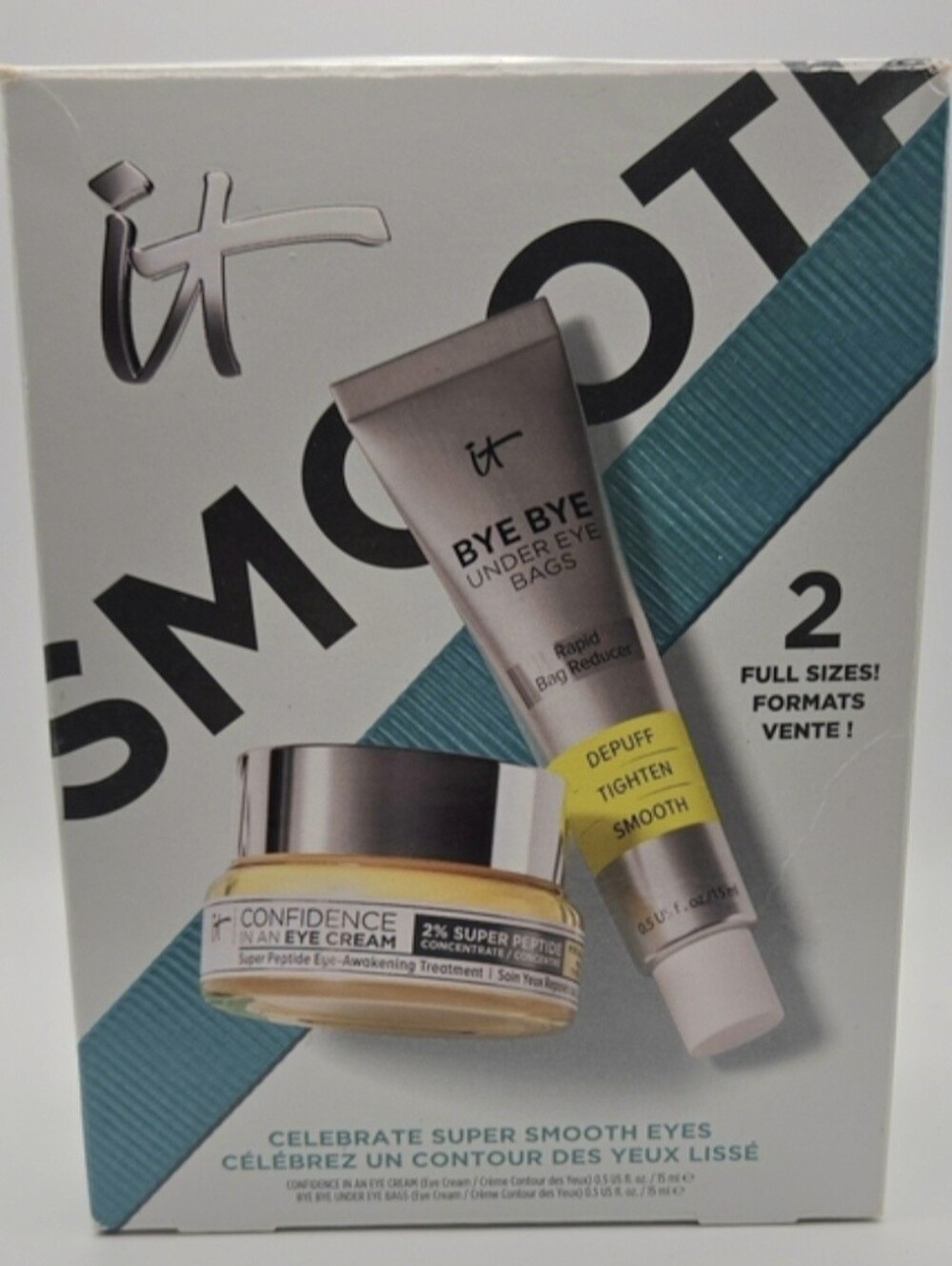 IT Cosmetics Celebrate Super Smooth Eyes 2pc Skincare Set Full Size NIB $89 Val